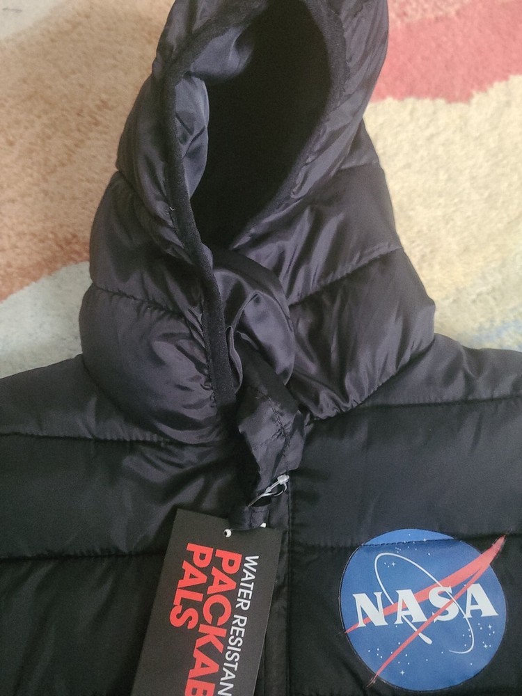 Epic Thread Boys Packable Lightweight Nasa Puffer Coat Size 7 Black Nwt