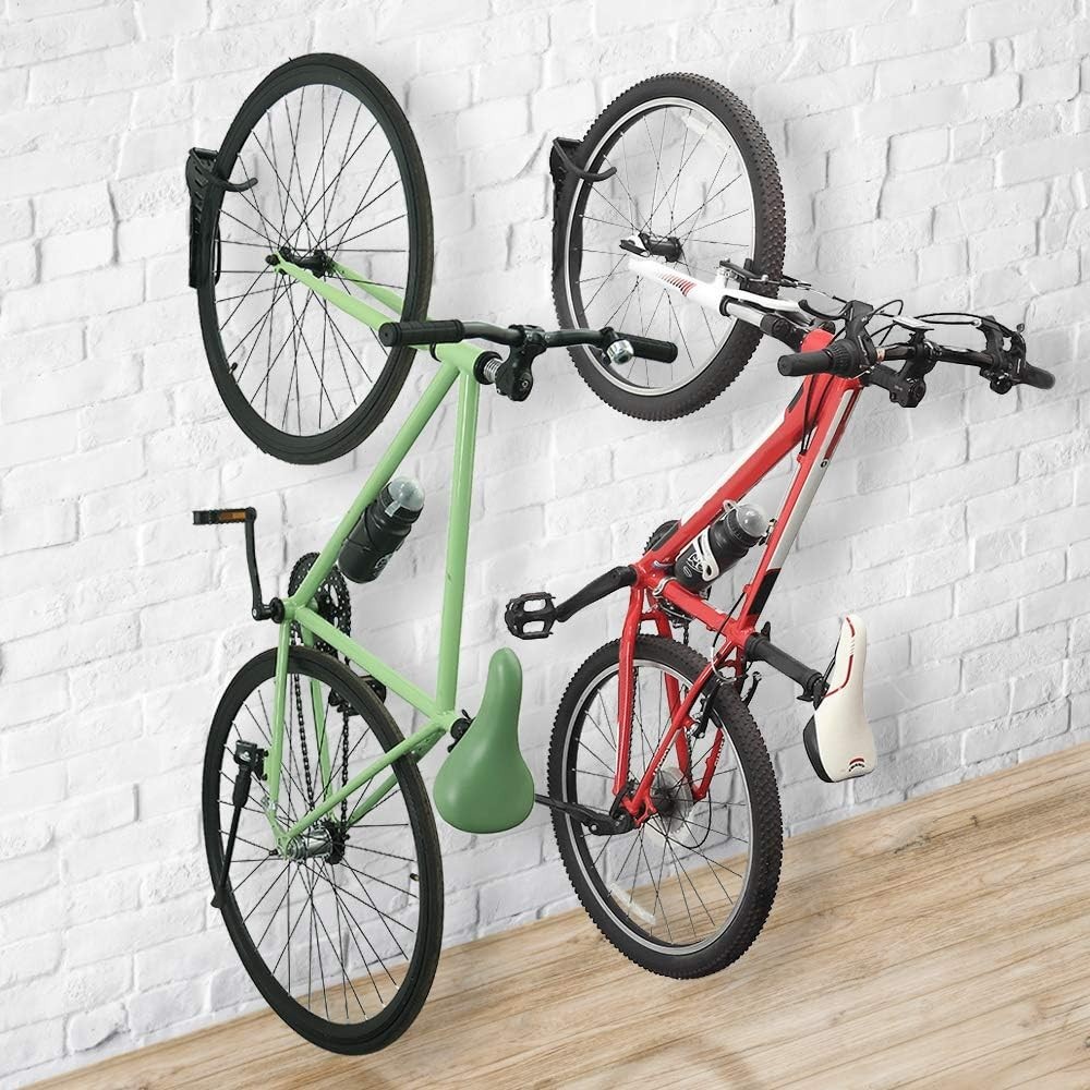 Wallmaster Bike Rack Garage Wall Mount Bicycles 2-Pack Storage System Vertical B