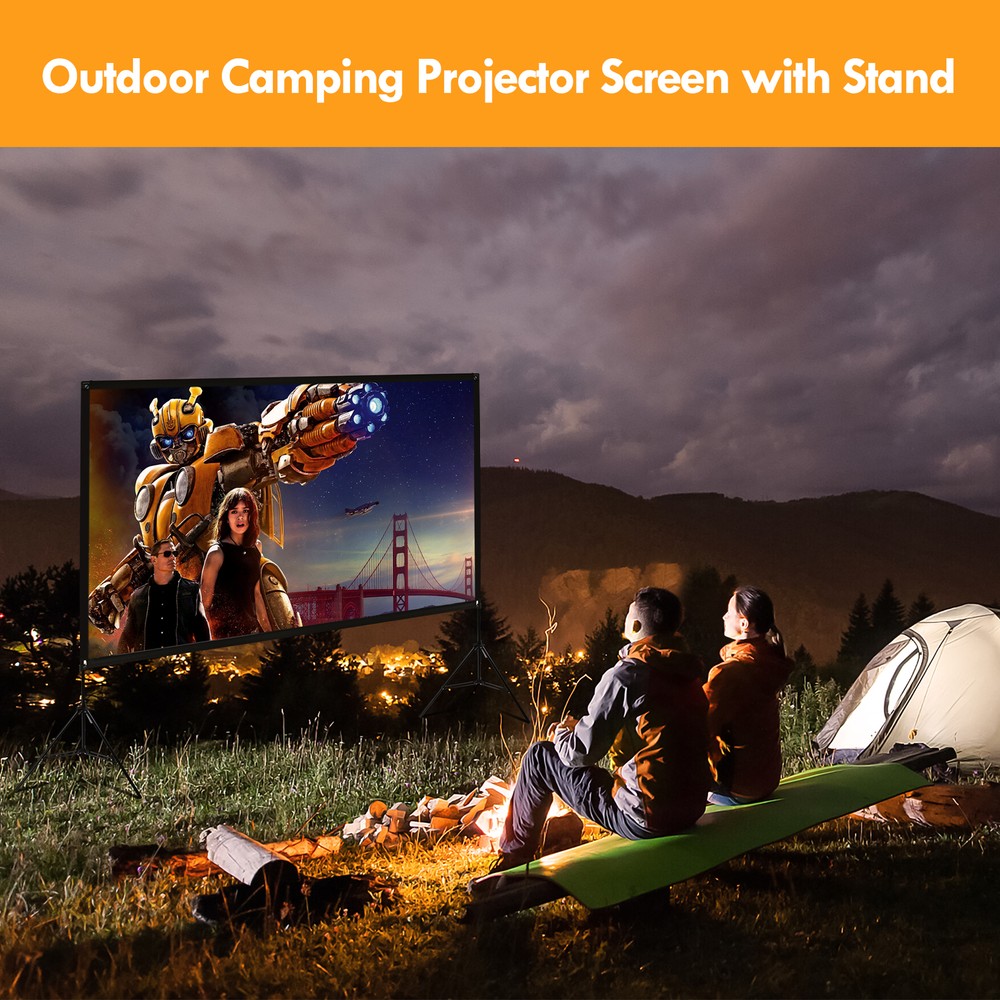 Outdoor Projector Screen with Stand SCREENMAX 120 inch Foldable Projector Screen