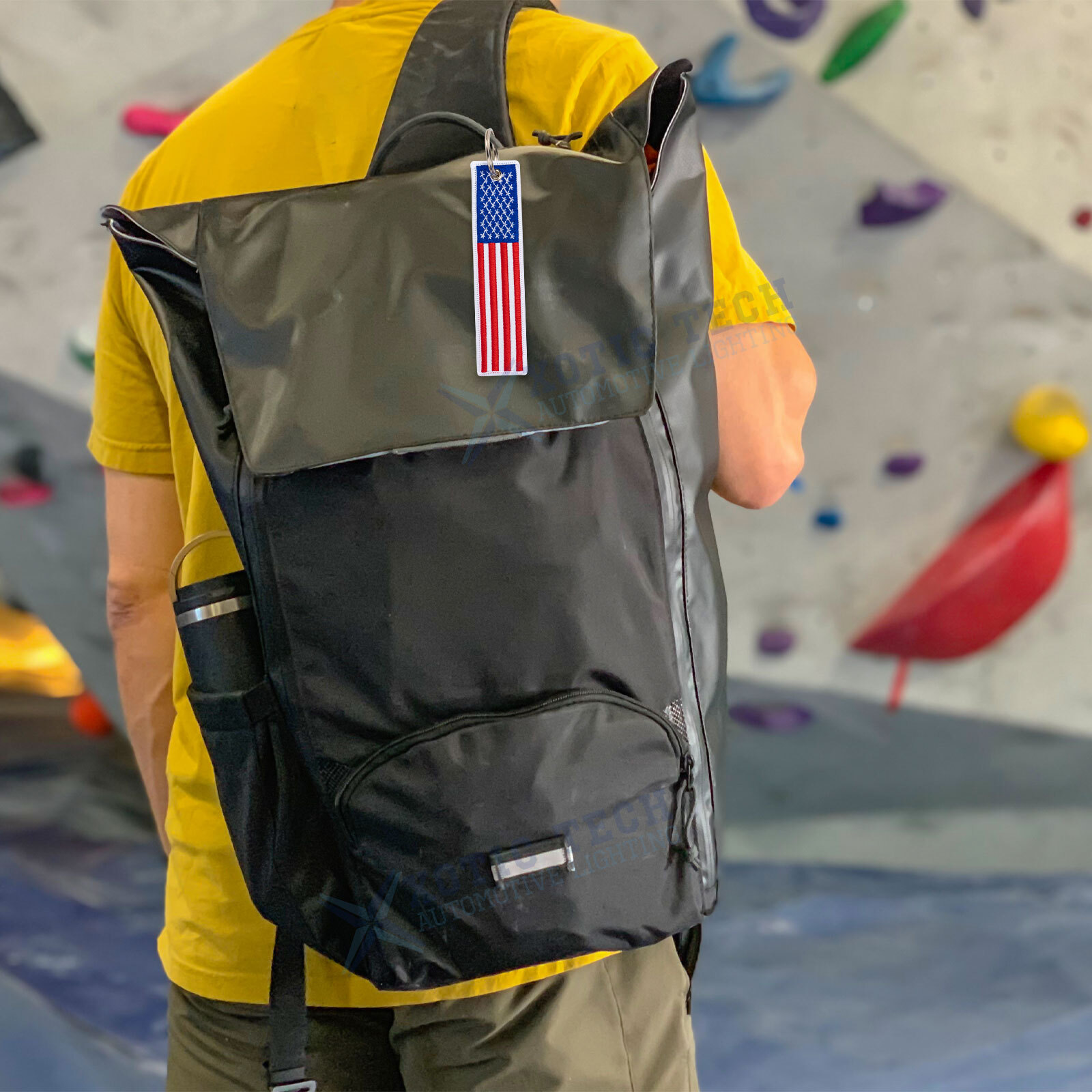 1PC Double Sided Embroidered Keychain Bike Motorcycle Key Ring Key Tag Belt Gift