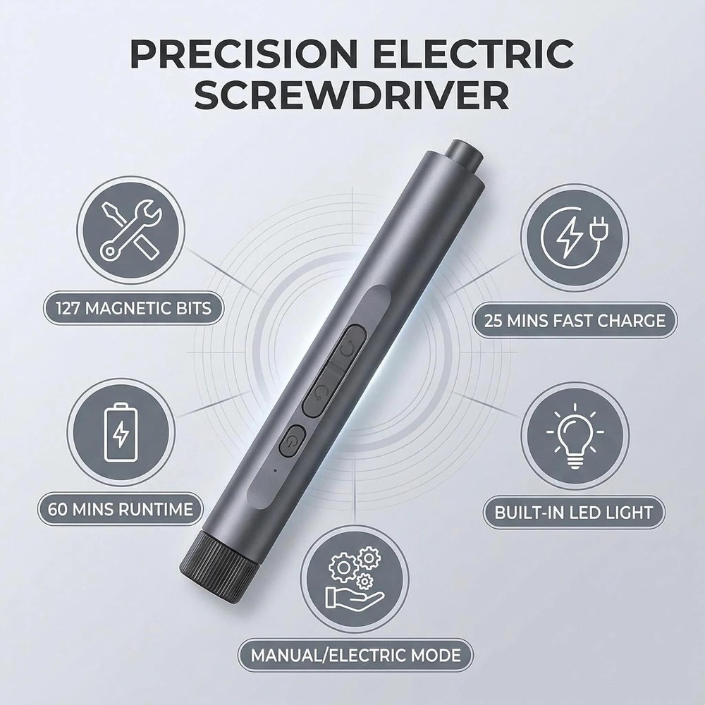 127 in 1 Precision Screwdriver Set Electric USB C