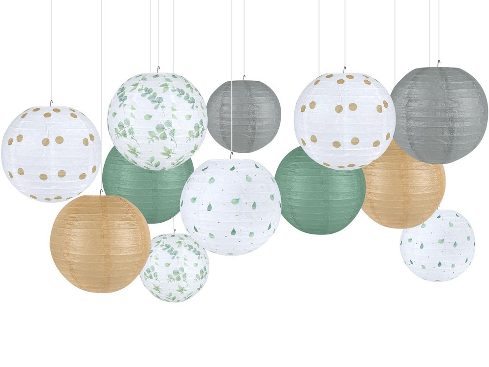 6pcs Classroom Decorations Paper Lanterns Set 8Inch Eucalyptus Hanging Paper ...