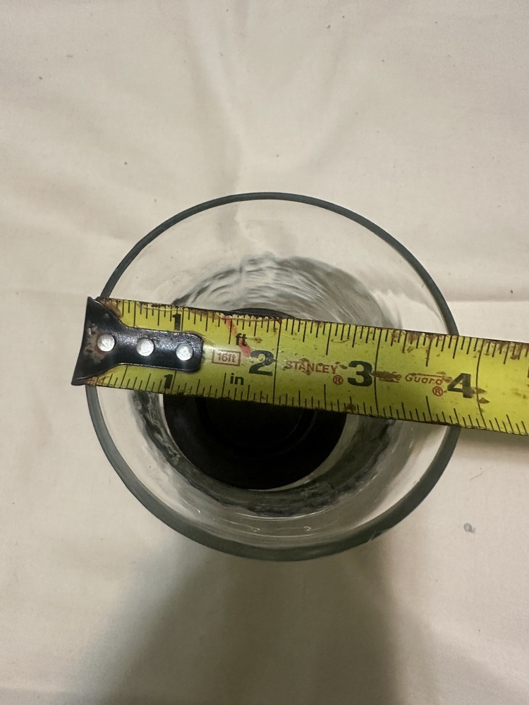 4" Clear Hammered Glass Tabletop Hurricane Candle Holder
