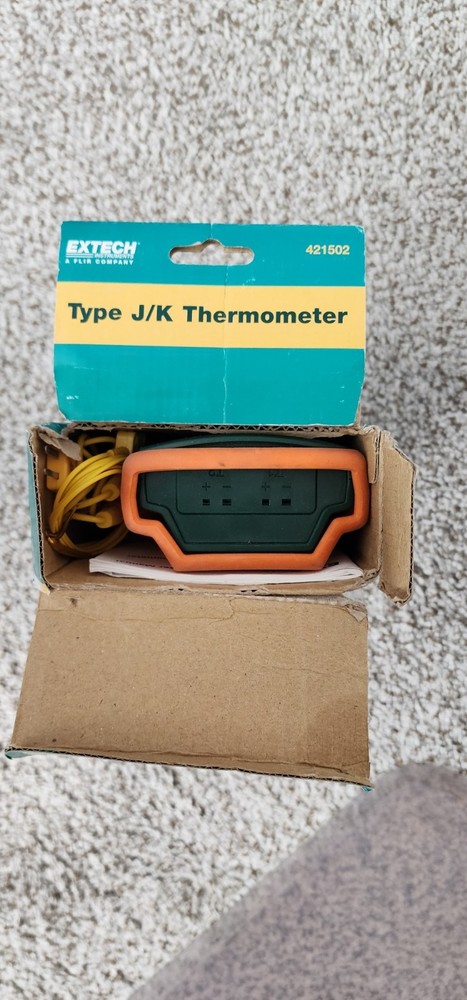 EXTECH 421502 Thermocouple Thermometer,2 In,Type J, K