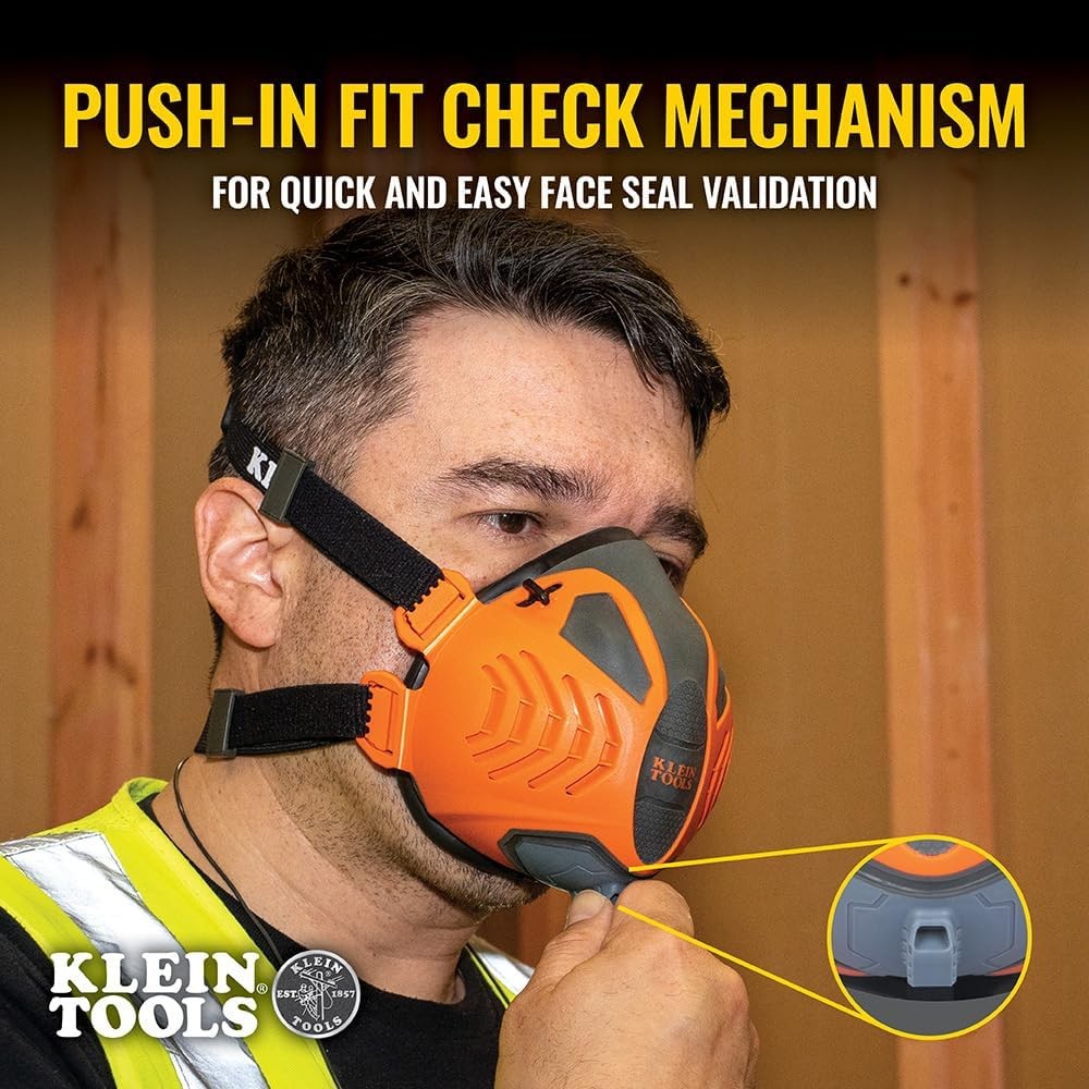 Klein Tools P100 Half-Mask Reusable Respirator with Replaceable Filters