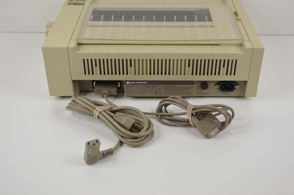 Apple ImageWriter A9M0303 Dot Matrix Printer w/ Cables - POWERS ON AND MOVES
