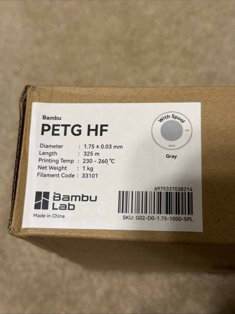 Bambu Lab PETG HF  Gray With Spool