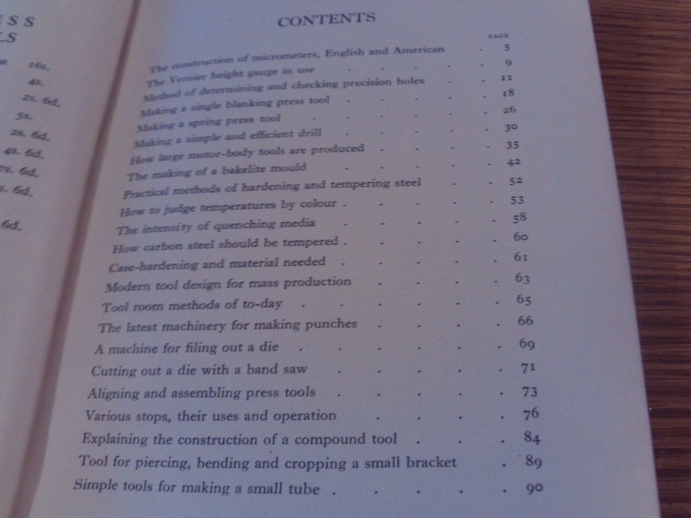 Press Tool Making Very scarce vintage book