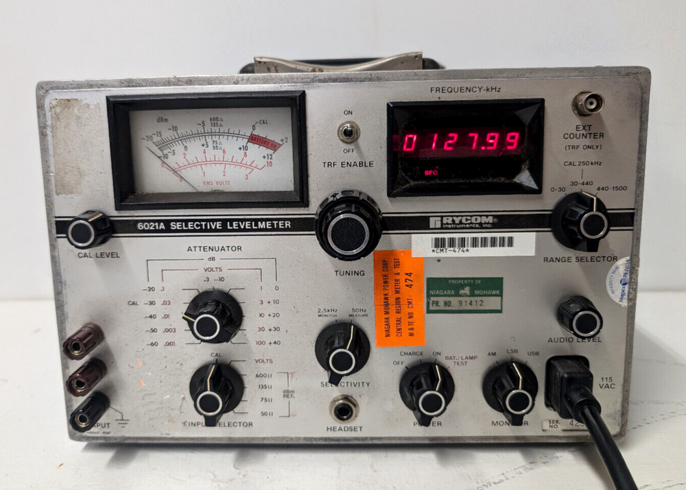 Rycom Instruments 6021A ~ Selective Levelmeter, Powers On, See Pictures
