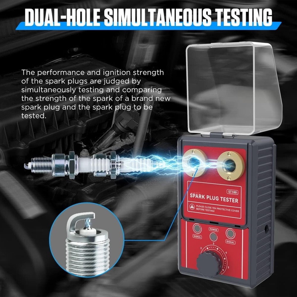 Durable Spark Plug Tester - Simultaneous Testing with Indicator for Engine Care