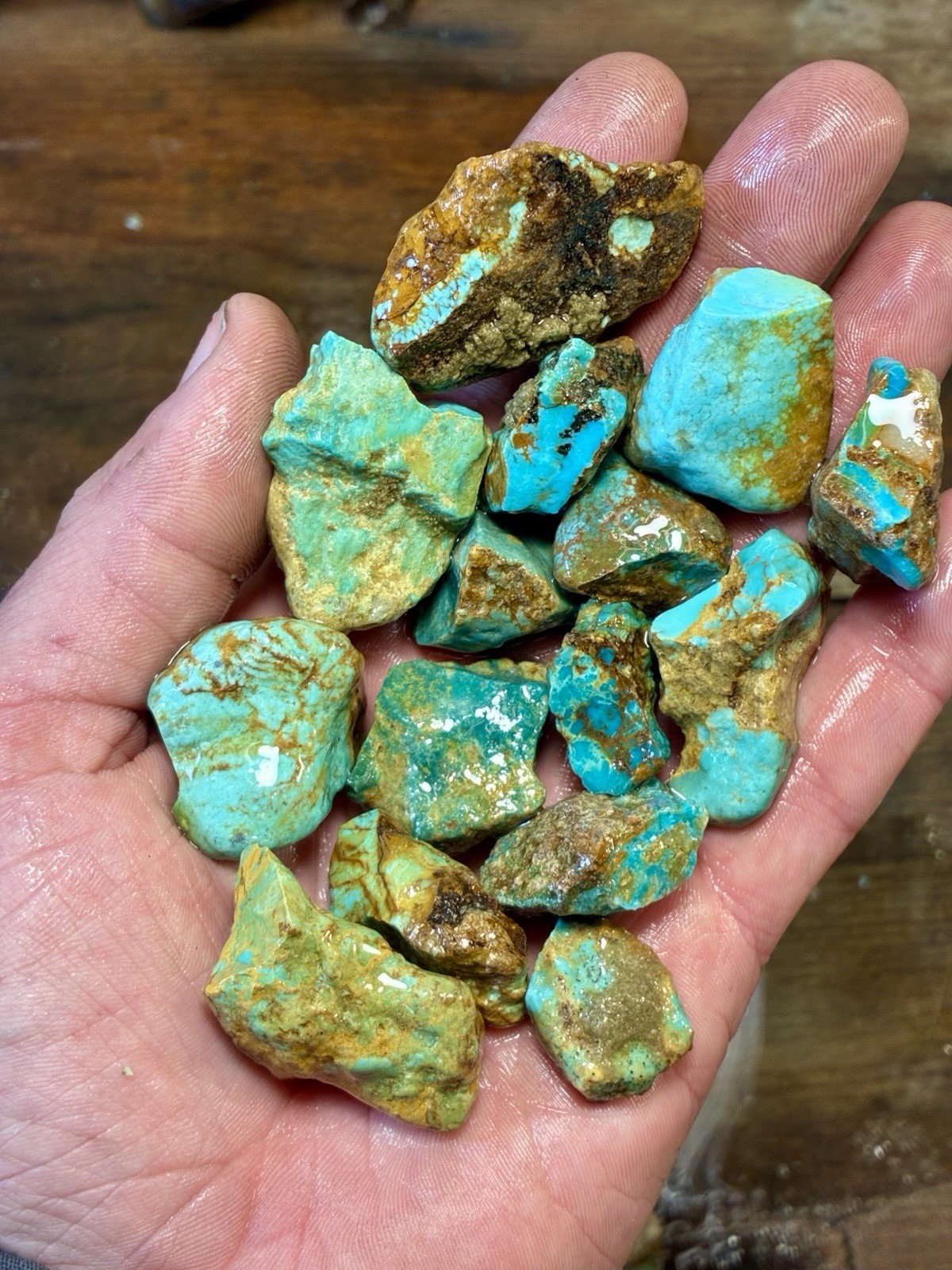Turquoise Mountain - Kingman Blue Turquoise in Classic Red Matrix. 1 Lb.