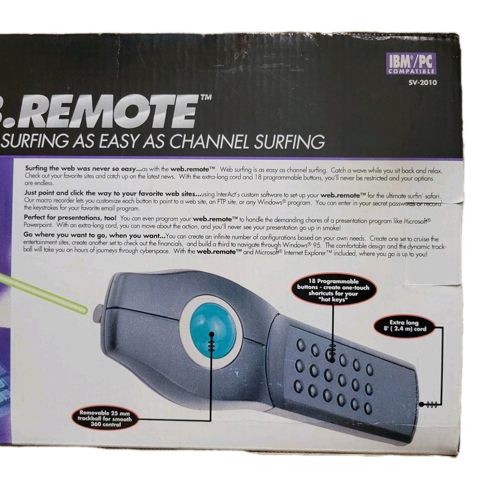 Interact Web.Remote Internet Surfing Remote Control Ball Mouse PC SV-2010 - NIB