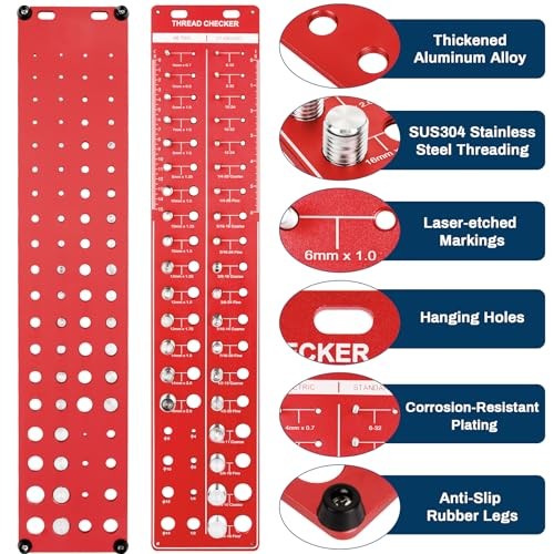 34 Thread Checker Nut and Bolt Thread Checker Standard and Metric Bolt Size