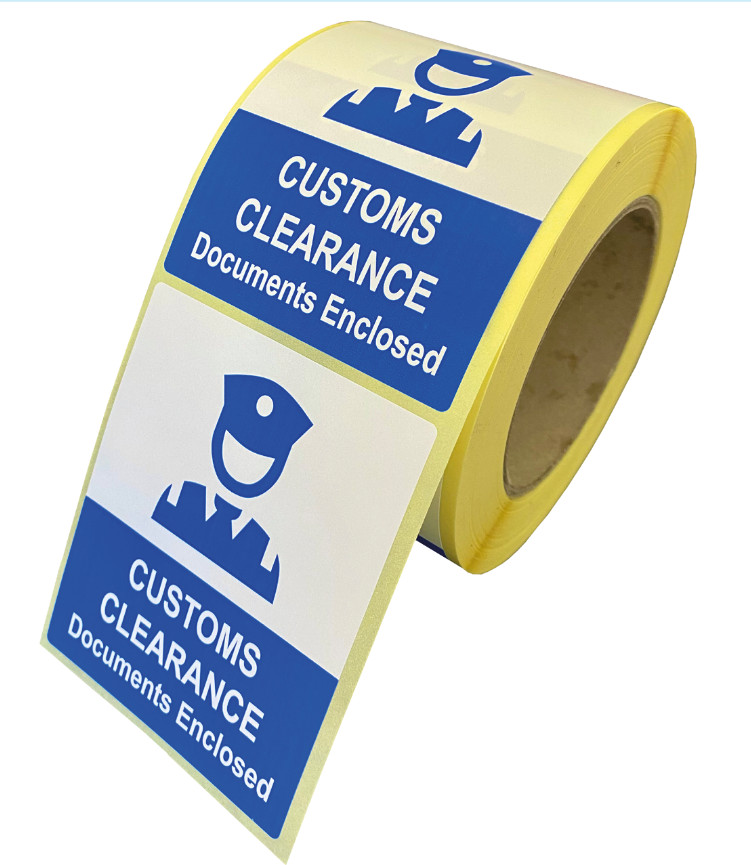 Customs Clearance Documents Enclosed Stickers / Labels 103 x 80mm