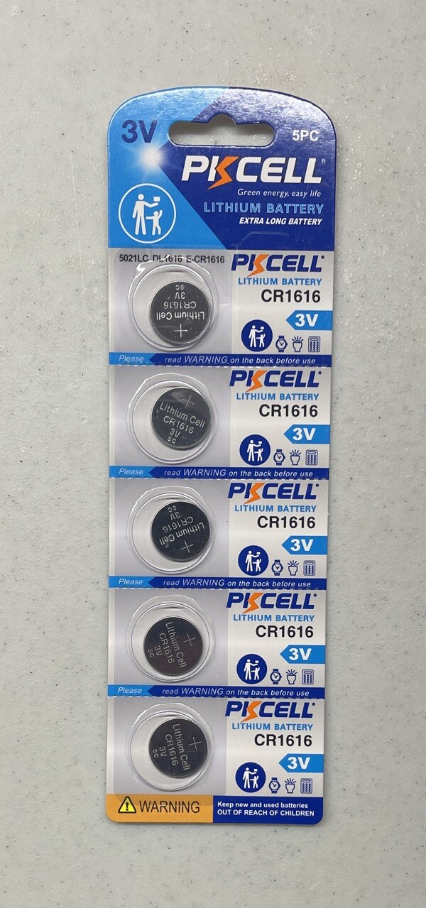 5 Pack CR1616 1616 PKCELL Lithium 3v Battery FACTORY FRESH w/ FREE SHIPPING 2030