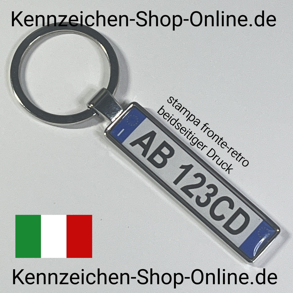 License Plate Keyring Italy Personalised
