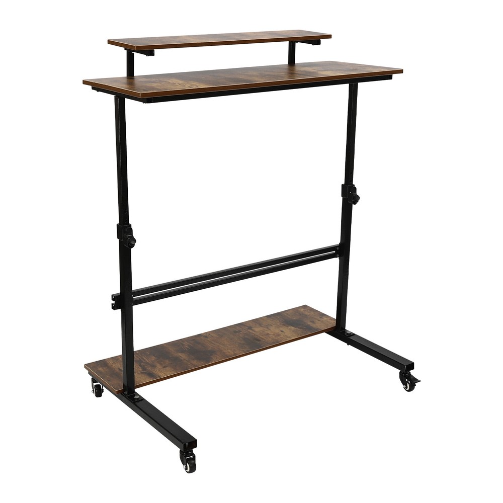 Adjustable Height Computer Laptop Desk Rolling Standing Table for Sofa Bedside