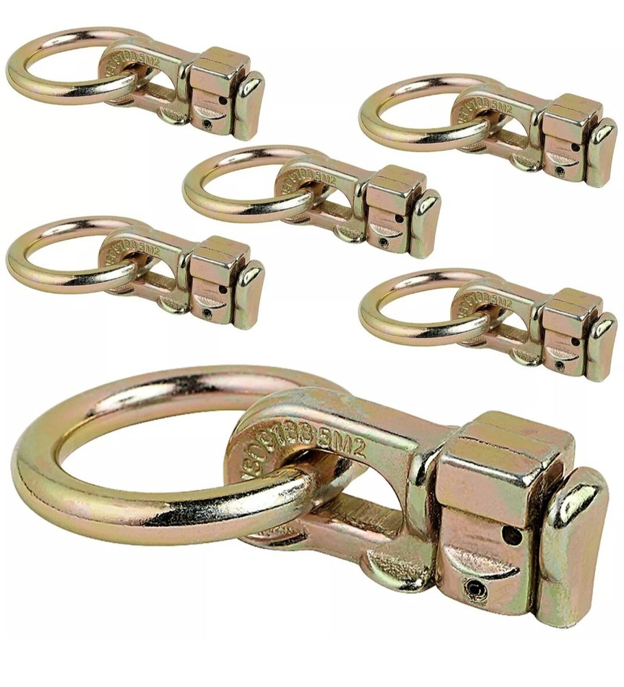 32-QTY, L Track Double Stud Tie Down Fitting with O-Ring Use with L Track Rails