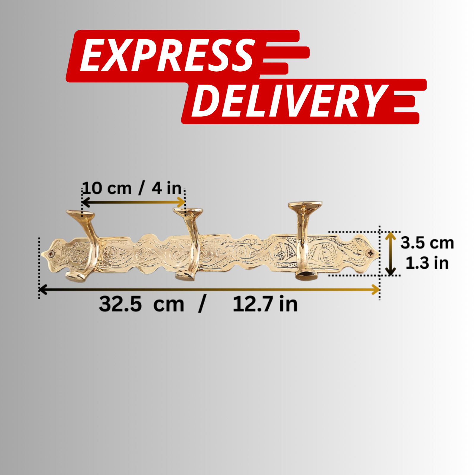 Handcrafted Double Brass Hooks, Moroccan Style Bathroom Brass Hooks.