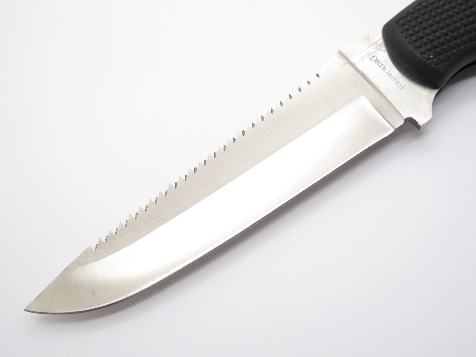 Vtg Browning 616 Seki Japan Swivellok AUS8A Lockback Fixed Saw Hunting Knife