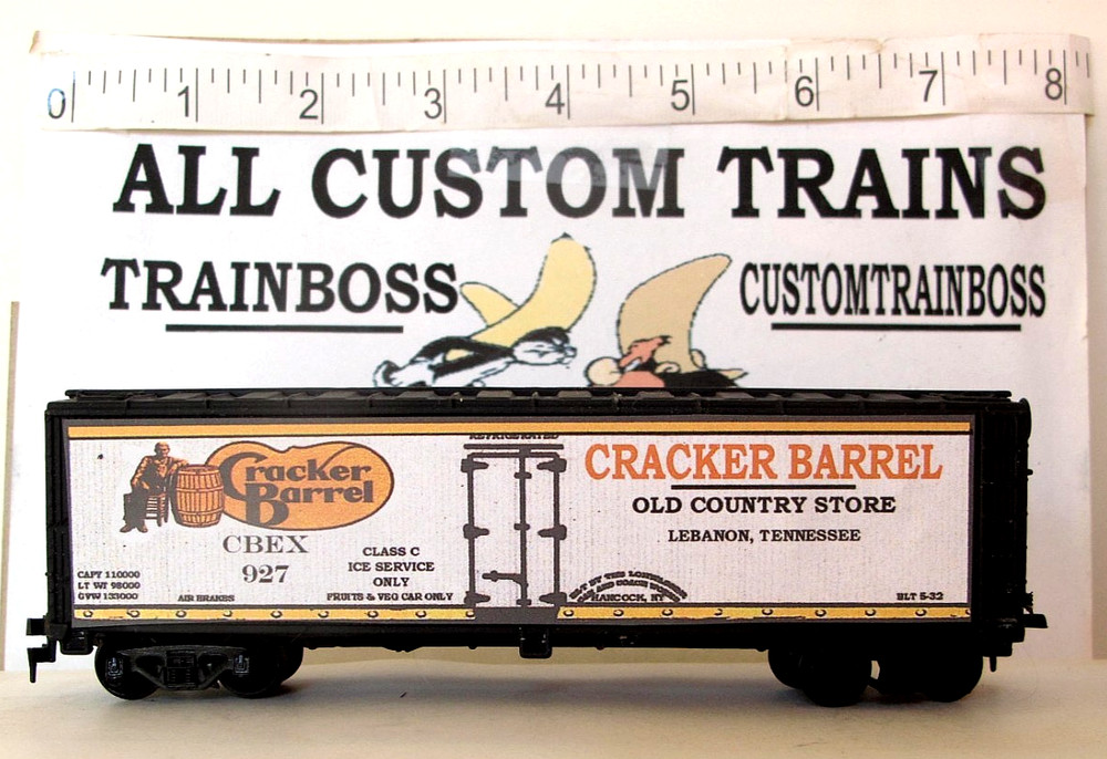 HO SCALE CUSTOM LETTERED CRACKER BARREL ALSO AVAIL IN O SCALE W-7