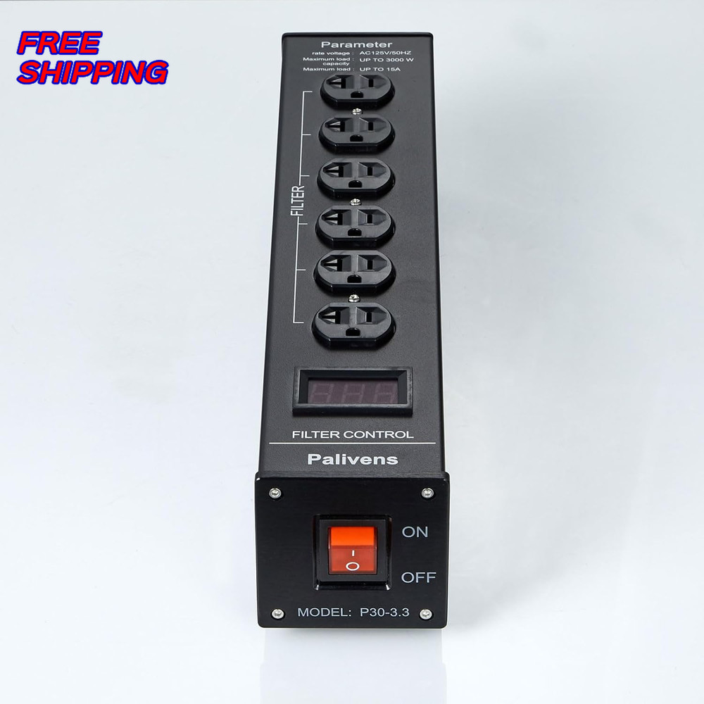 AC Power Filter Power Conditioner w Display 4Ways Power Socket Line Conditioner
