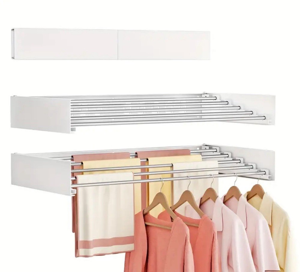 Wall mounted clothes drying rack, wall mounted clothes drying rack