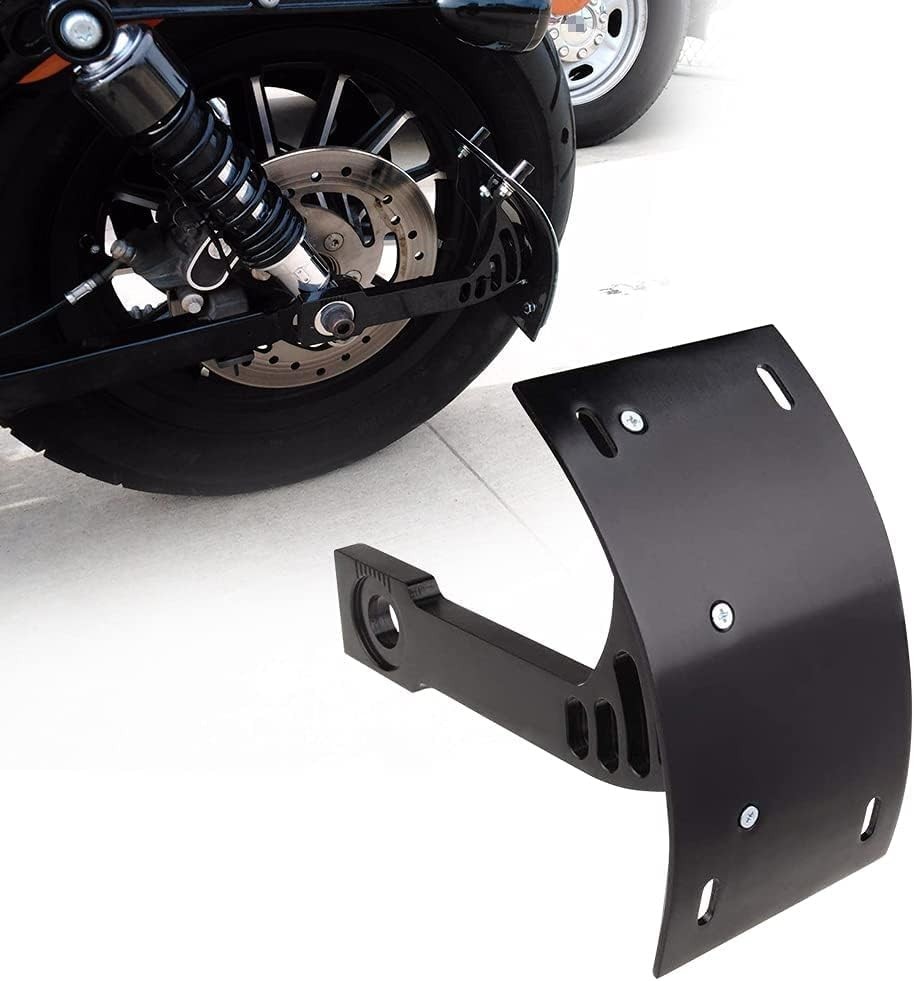 Black Motorcycle Cured Vertical Side Mount Licese Plate Tag Holder Bracket Fi...