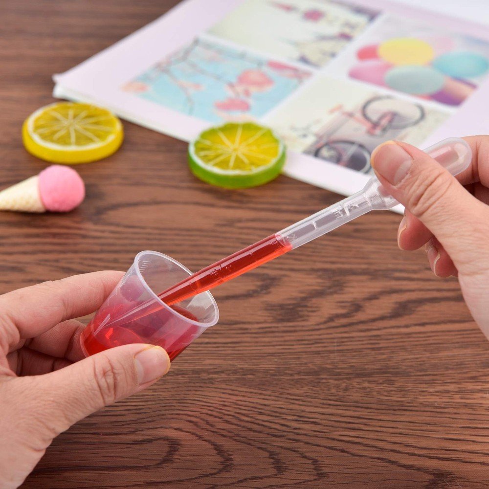 Plastic Graduated Cups Tools - 100 Pack 30ml/1oz Transparent Scale Measuring ...