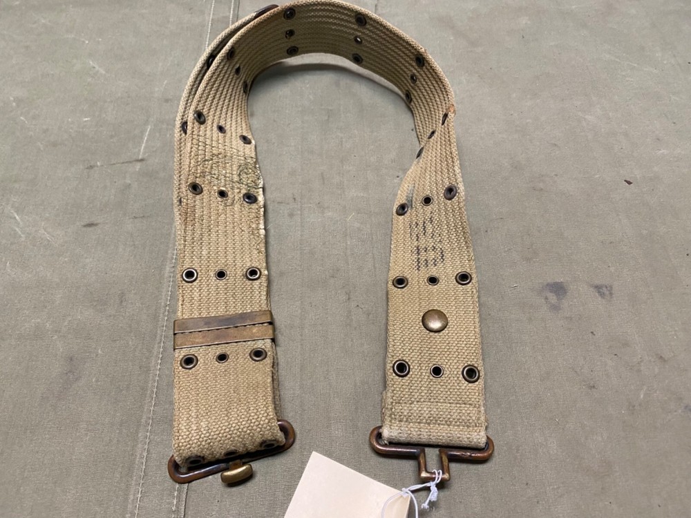 ORIGINAL WWII US ARMY M1942 PISTOL AMMO EQUIPMENT FIELD BELT-OD#3