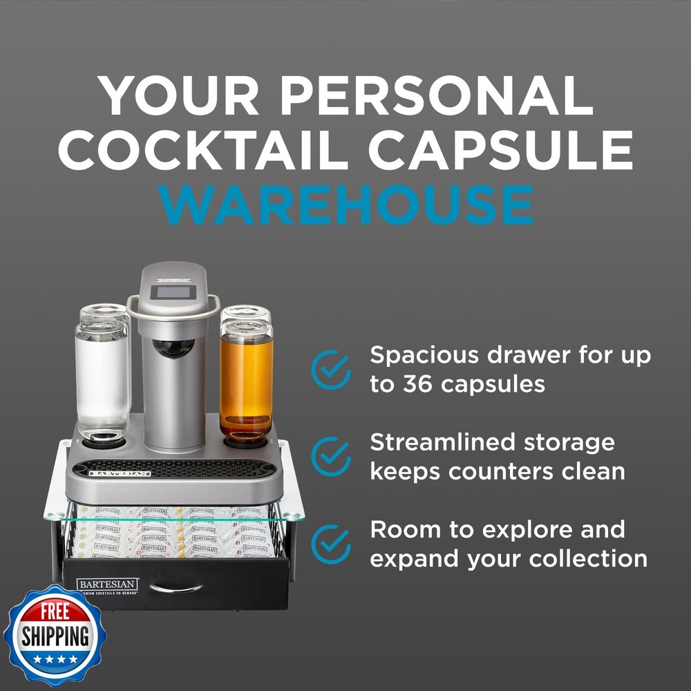 Bartesian Cocktail Capsule Storage Drawer Organizer - Stylish Mix