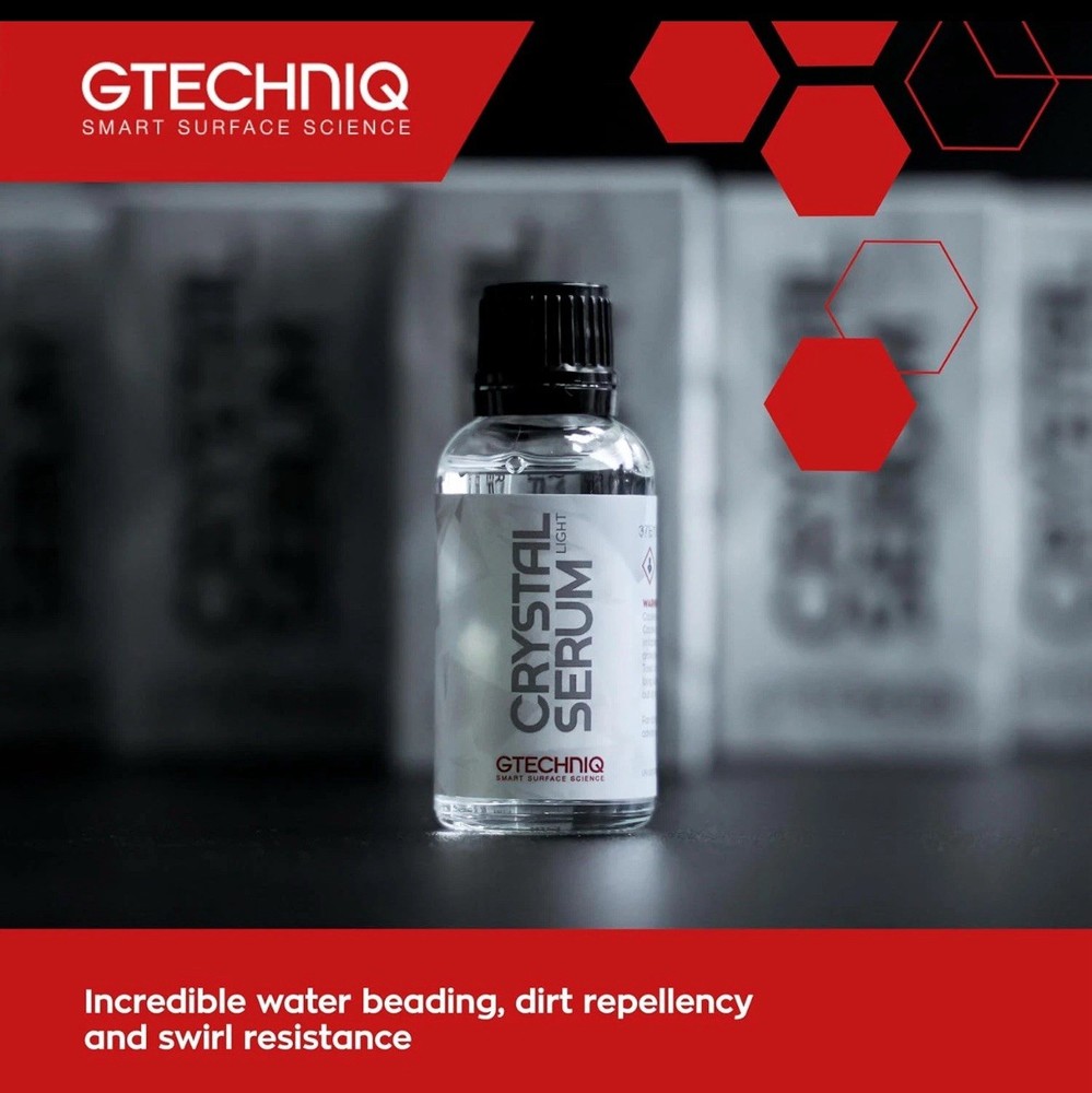 (COMBO) GTECNIQ Crystal Serum Light 50ML Ceramic Coating & Panel Wipe 250ml.
