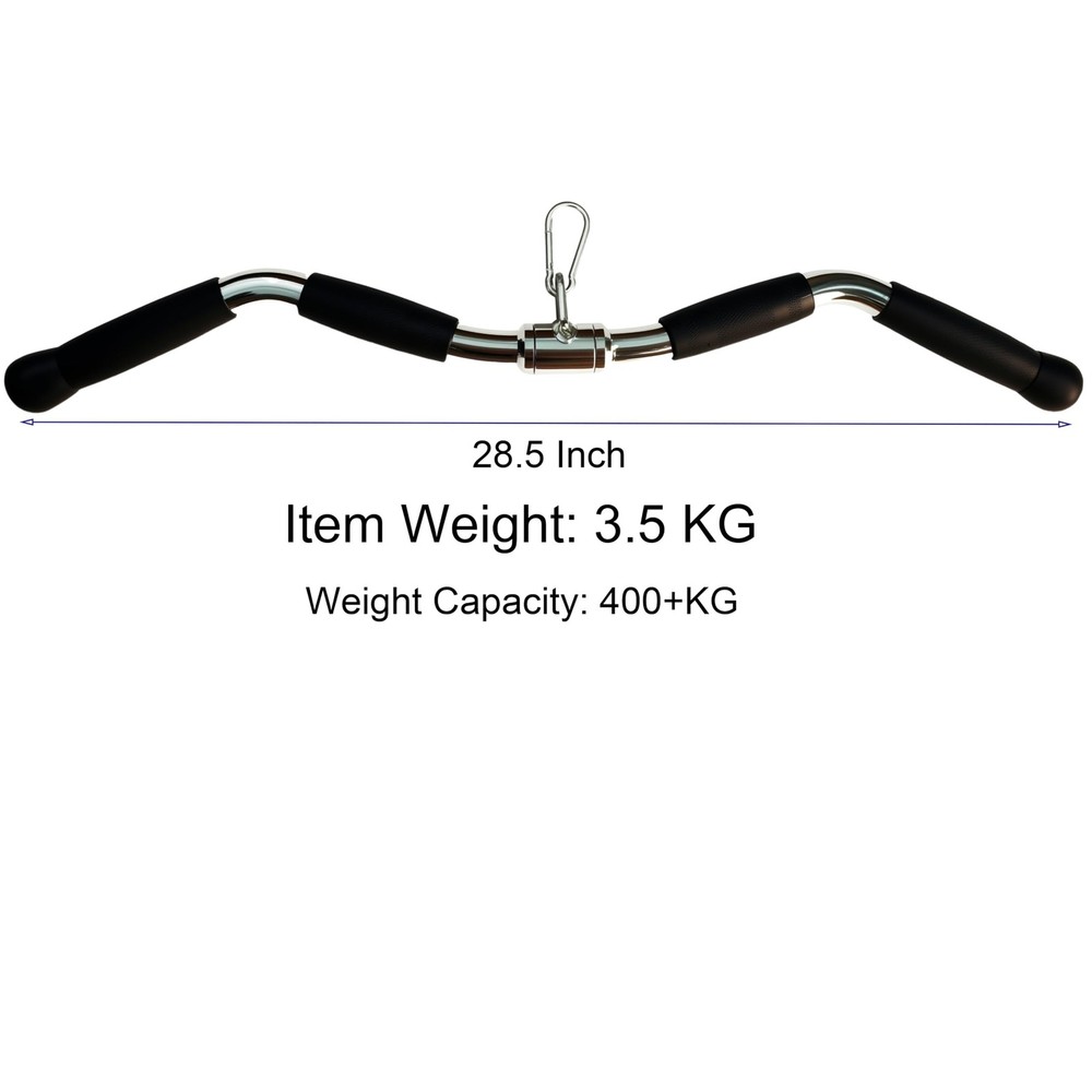 yuhqc Lat Cable Machine Attachment Curl Pulldown Barbell Revolving Bar, Multi...