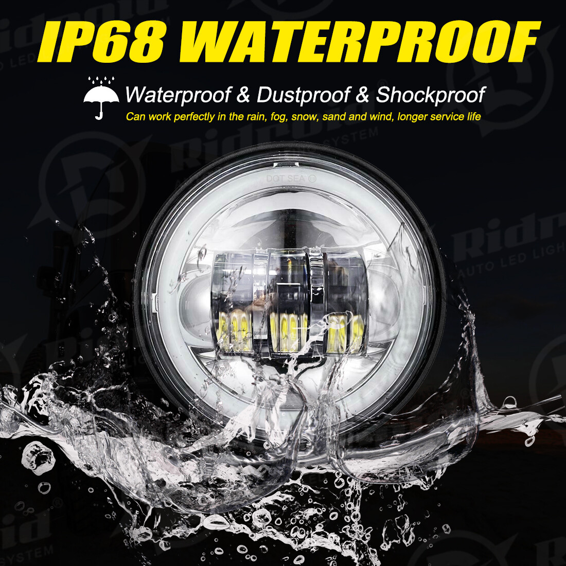 7" LED Headlight Halo + Passing Lamps For Harley Heritage Softail Classic FLSTC