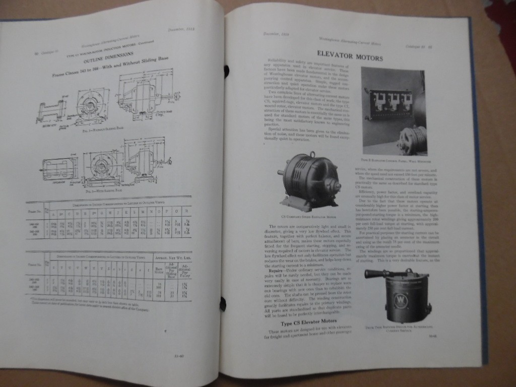 1918 Westinghouse Alternate Current Electric Motors Catalog Squirrel Cage More