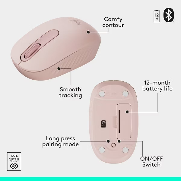Logitech Bluetooth Compact Combo - Pink: Wireless Technology 920-013509