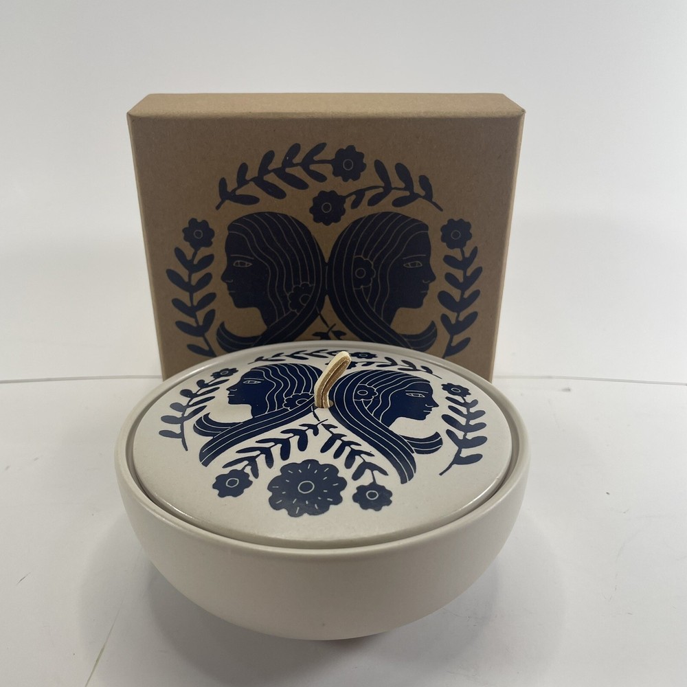 Fringe Gemini Ceramic Round Trinket Box