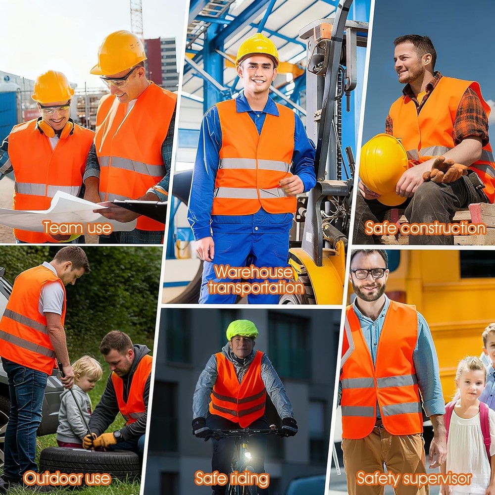 High Visibility Safety Vest Reflective Mesh Breathable Construction Work