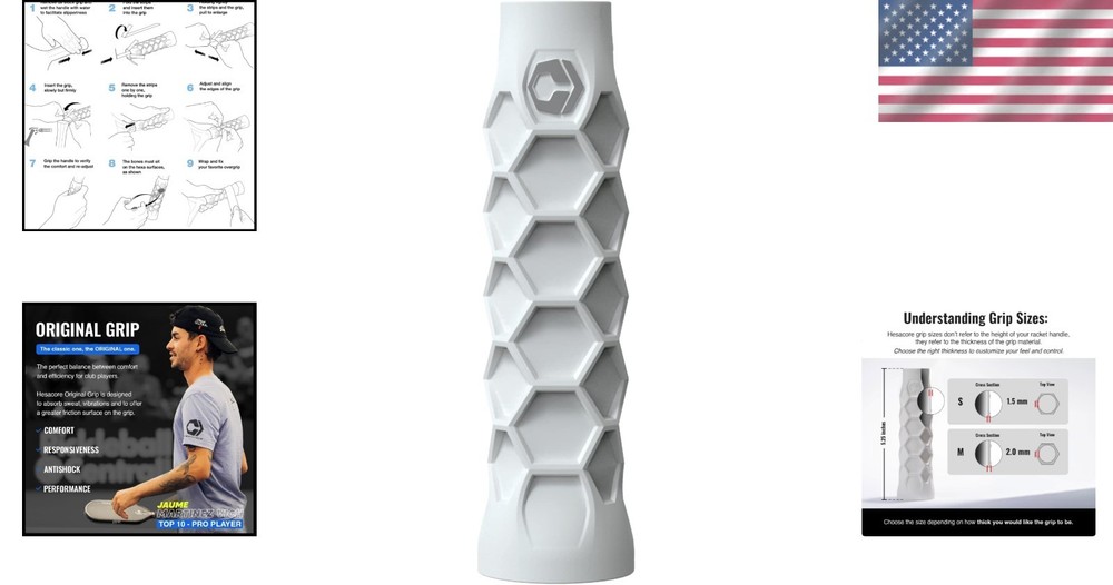Hexagonal Pattern Pickleball Grip - Medium Softness
