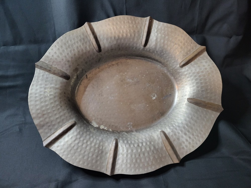 Silver And Copper Footed Tray