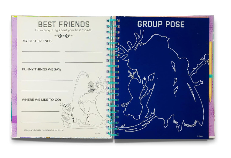 Frozen 2 Activity Sticker Book Glitter Effect Scratch Spiral Bound E15E