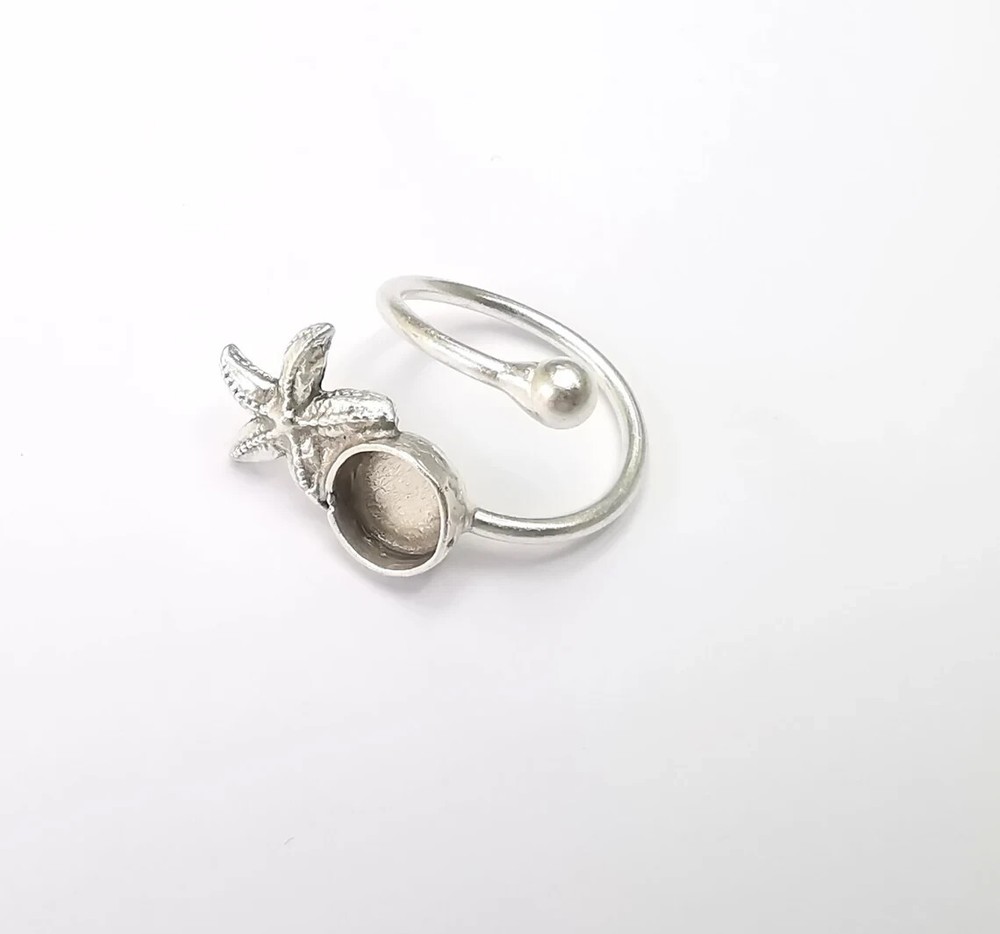 Starfish Ring Blank Setting, Cabochon Mounting, Adjustable Resin Ring Base Bezel