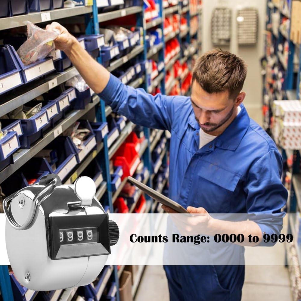 4 Digit Hand Tally Counters, 4 Pack Mechanical Lap Tracker Manual Clicker wit...