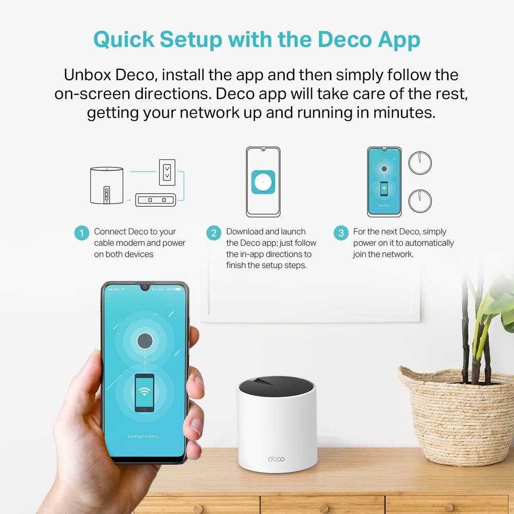 TP-Link Deco X55 AX3000 WiFi 6 Mesh System - 6500 Sq Ft Coverage 3-Pack
