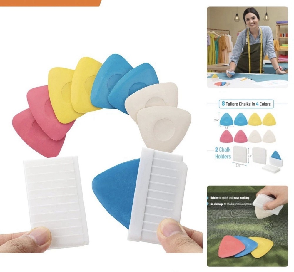 Mr Pen Marking Chalk Set - 10 pieces with Triangular Grip for Added Control