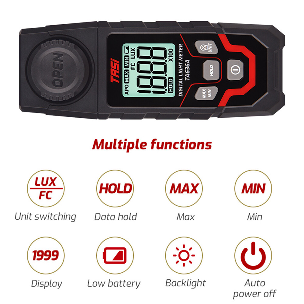 Handheld Digital Light Lux Meter Illuminometer Luminometer 0.1~20000Lux Detector