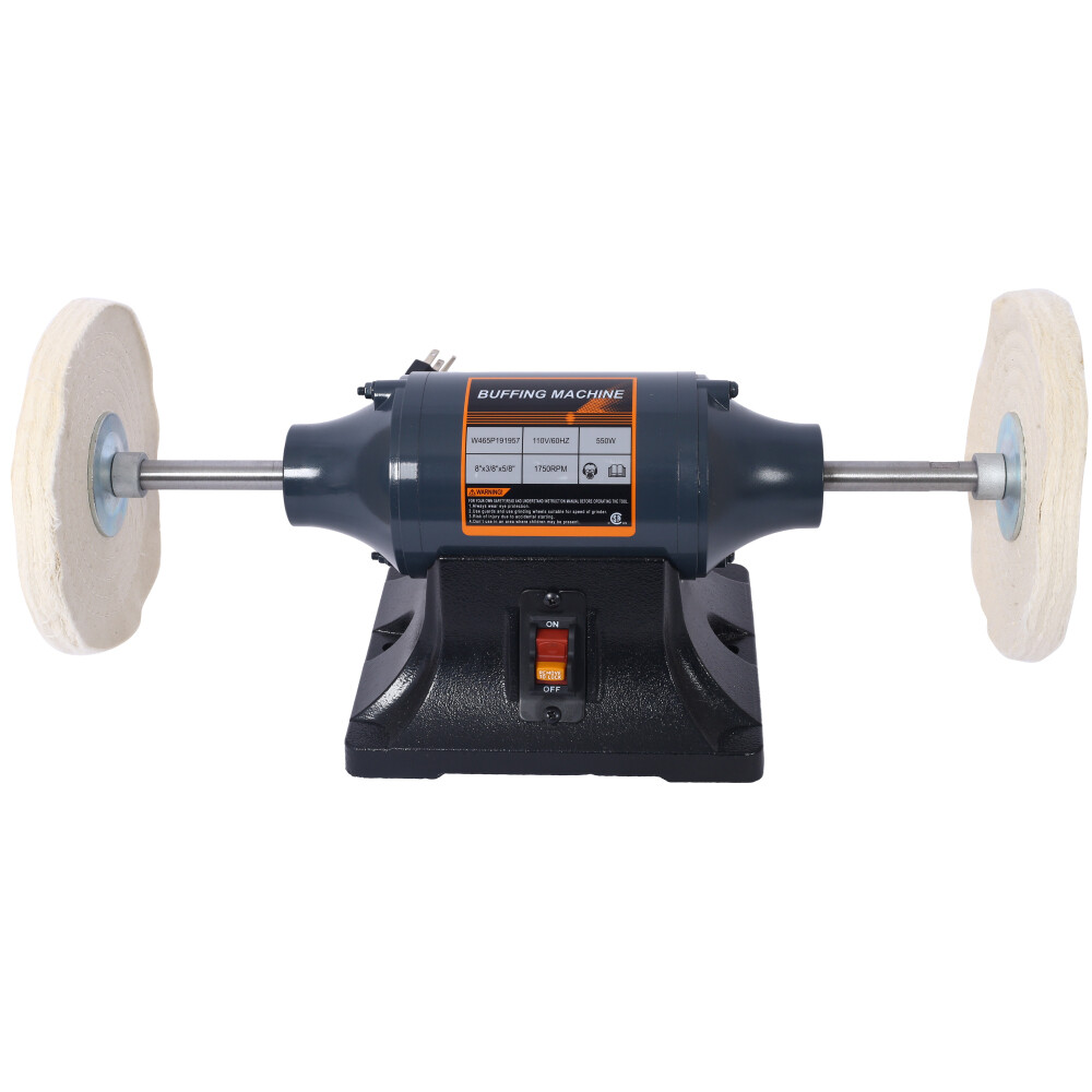 Extra long 8" Electric Polisher Benchtop Buffer Grinder Benchtop Buffing Machine