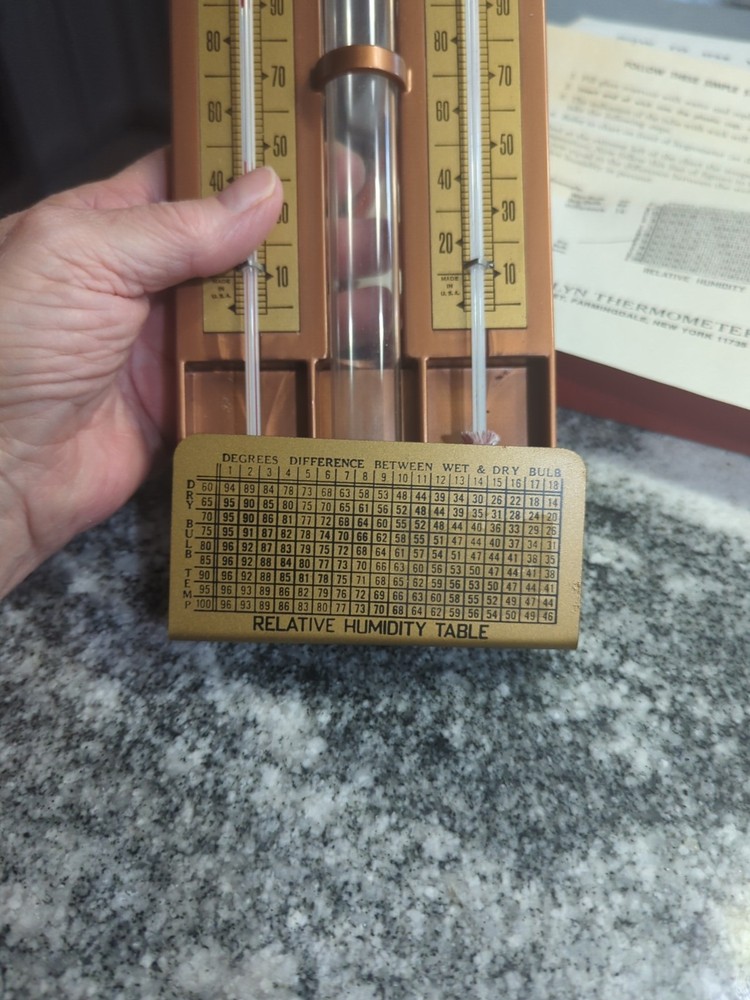 Vintage Brooklyn Thermometer Hygrometer NOS