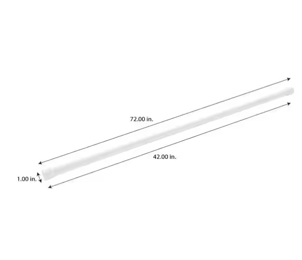 Tension Shower Rod in White 72in