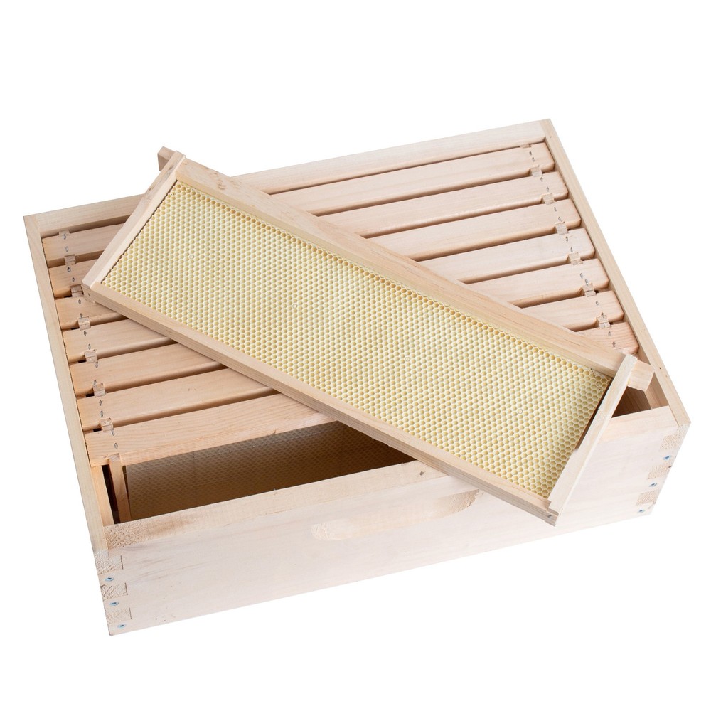 8 Frame Medium Assembled Beekeeping Box, Plastic Foundation Frames, Amish Made